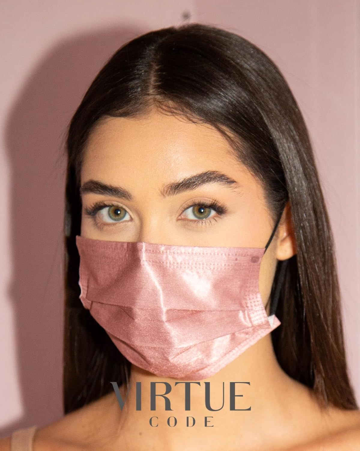 VIRTUE CODE 50 Disposable Face Masks for Men and Women. Face Mask with Elastic Ear Loops image number 4