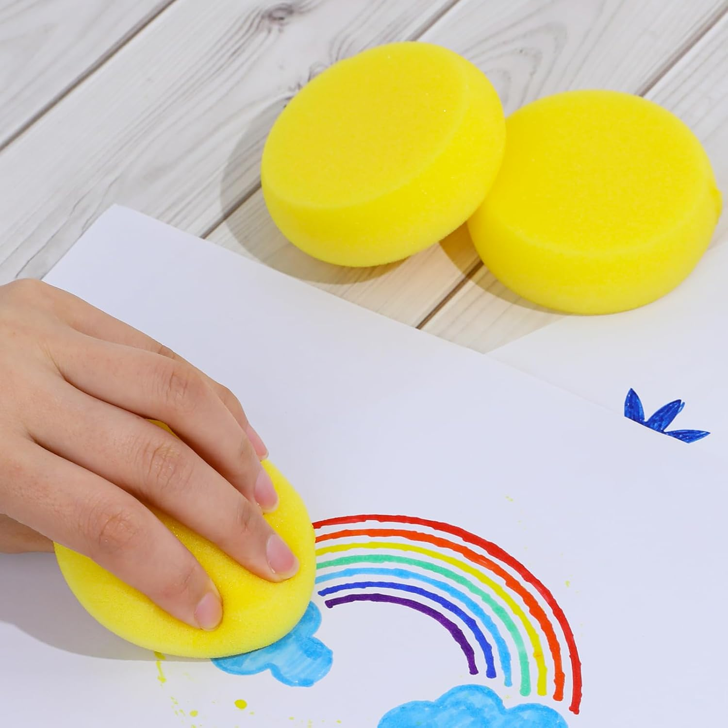 25 Pcs Pottery Sponges, round Painting Sponge 3Inch Yellow Artist Sponges Craft Clay Sponge Watercolor Sponges for Face Painting Pottery Ceramics Art Crafts image number 2