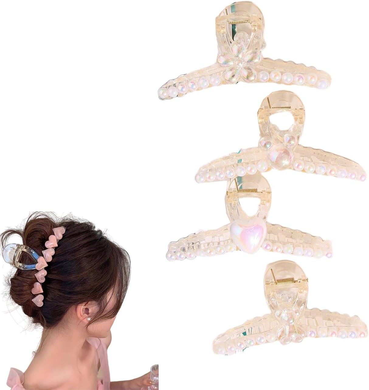 Traziewell Hair Clips Large Pack of 4 Hair Clips Claw Clips Women for Thick Hair Non-Slip Hair Clip Ponytail Holder Vintage Hair Accessories Women Girls 1220 image number 1