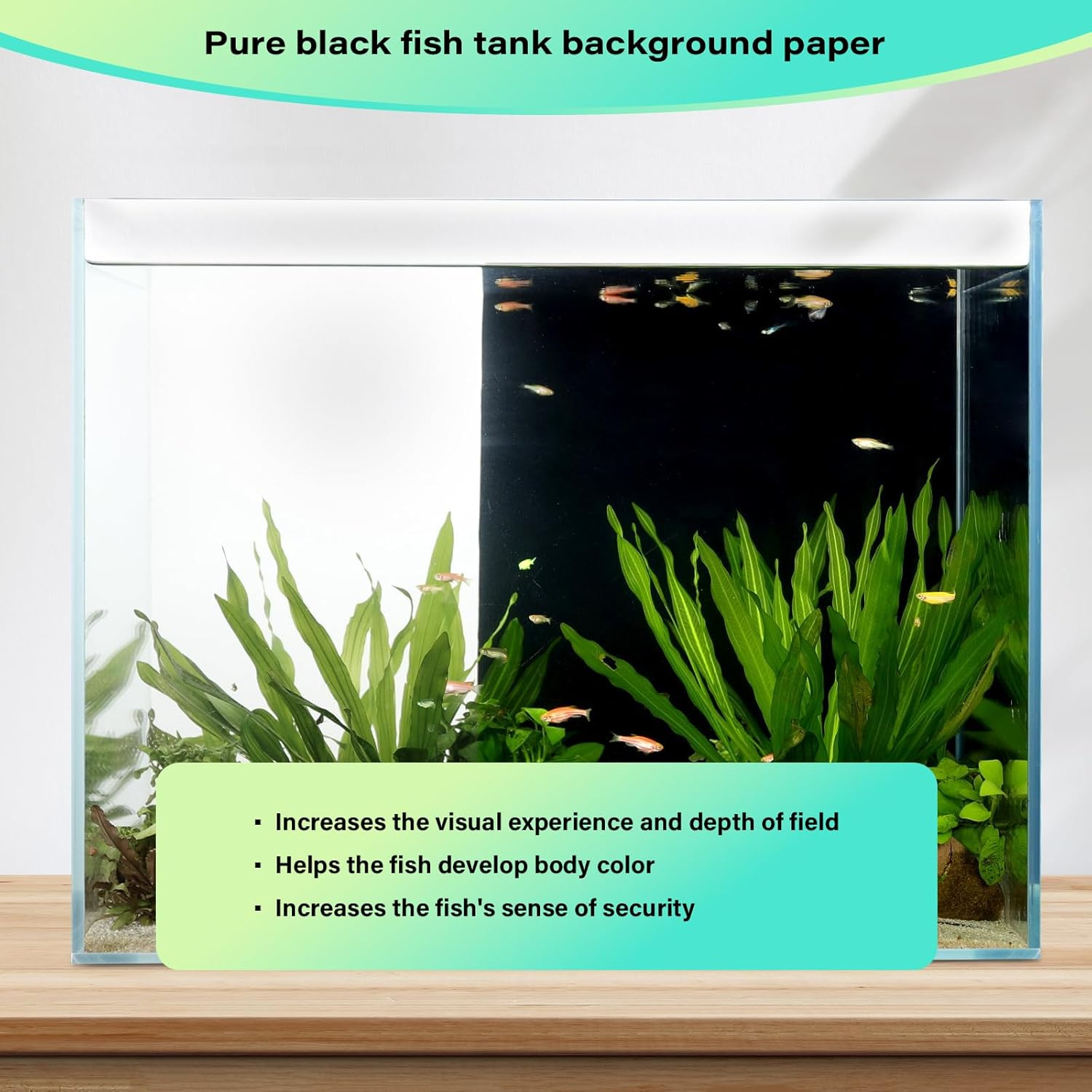 Aquarium Background Static Cling Black Fish Tank Background Wallpaper Fish Tank Backdrop Vinyl Aquarium Poster Background 78 X 12 In image number 5