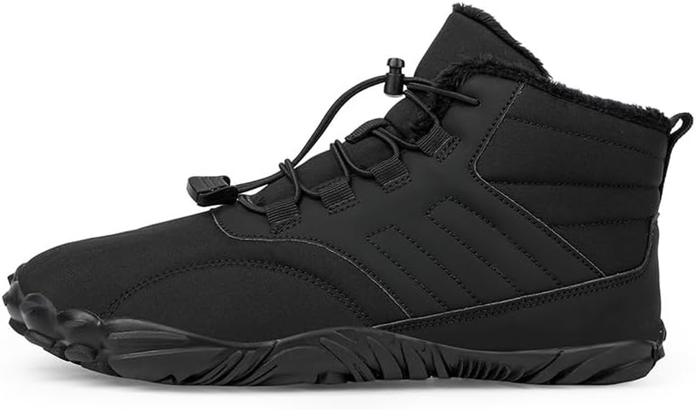 Winter Barefoot Shoes for Men and Women, Slip Resistant, Warm, Lightweight, Waterproof, Wide Toe Hiking Boots, Snow Boots