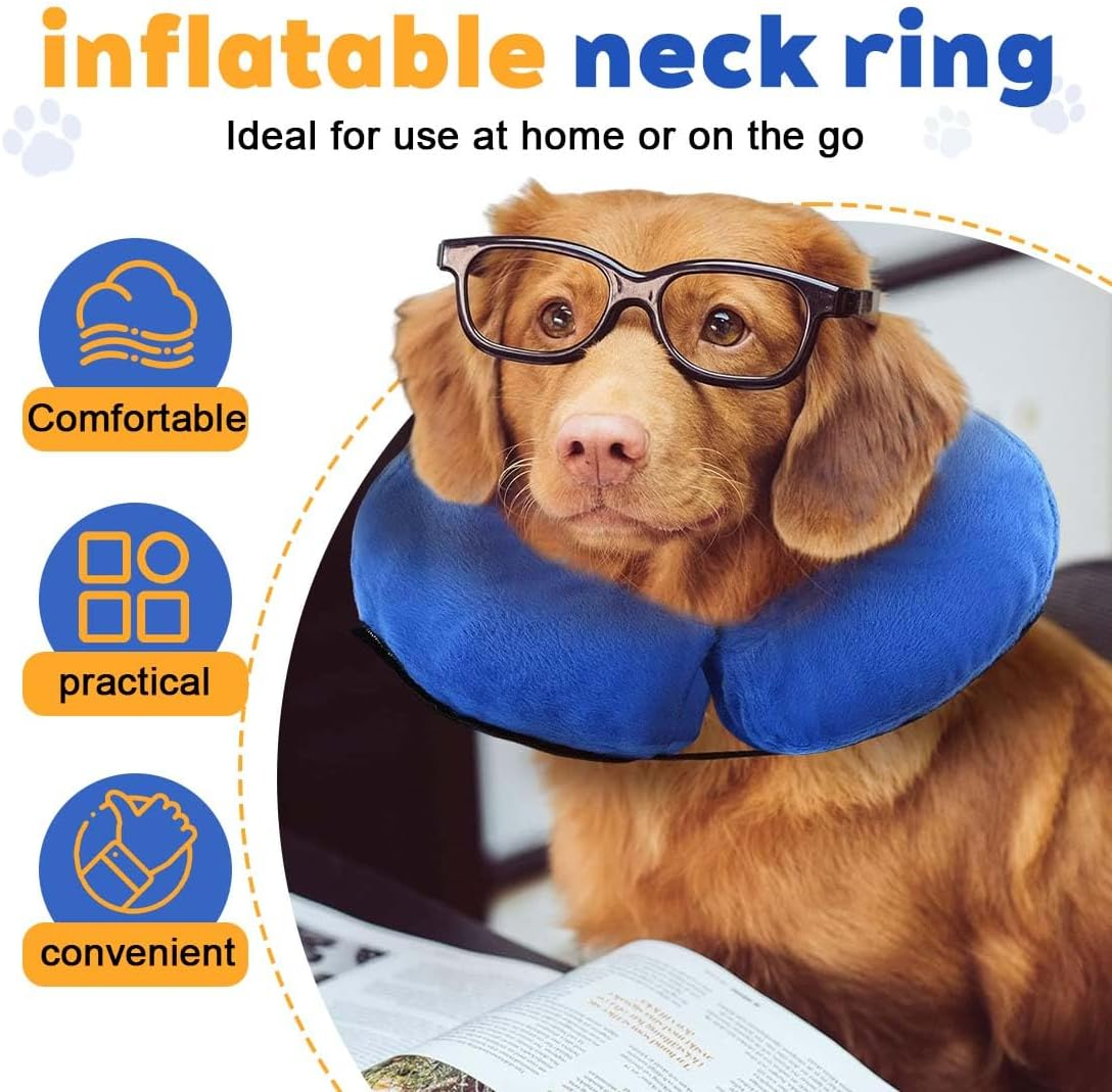 1 Piece Collar Dog & Cat, Dog Collar Leak Protection, Inflatable Neck Collar Soft after Surgery and Castration, Protective Collar, Collar for Dogs and Cats, Protective Collar Dog with Adjustable image number 5