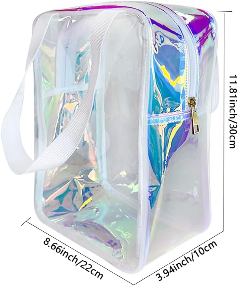 Toteprint Holographic Cosmetic Bag, Transparent, 22 X 30 X 10 Cm, Waterproof Toiletry Bag with Carry Handle, Waterproof Make up Bag with Handle, for Travel/Aeroplane, A240035-D2151-437, Modern image number 1