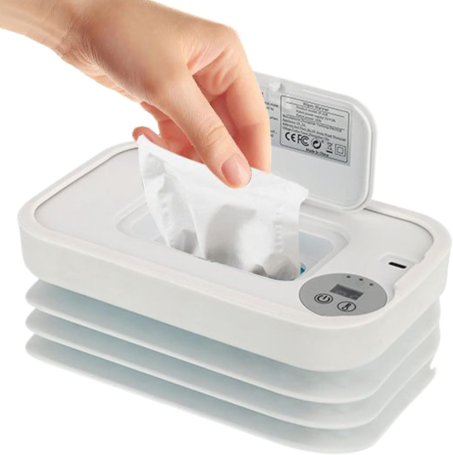 Baby Wet Wipe Warmer - Folding Diaper Wipe Dispenser with USB Charging for Portable Travel Use, Quick Heating, Convenient Supplies, Wipes Storage Box for Car Camping Trips