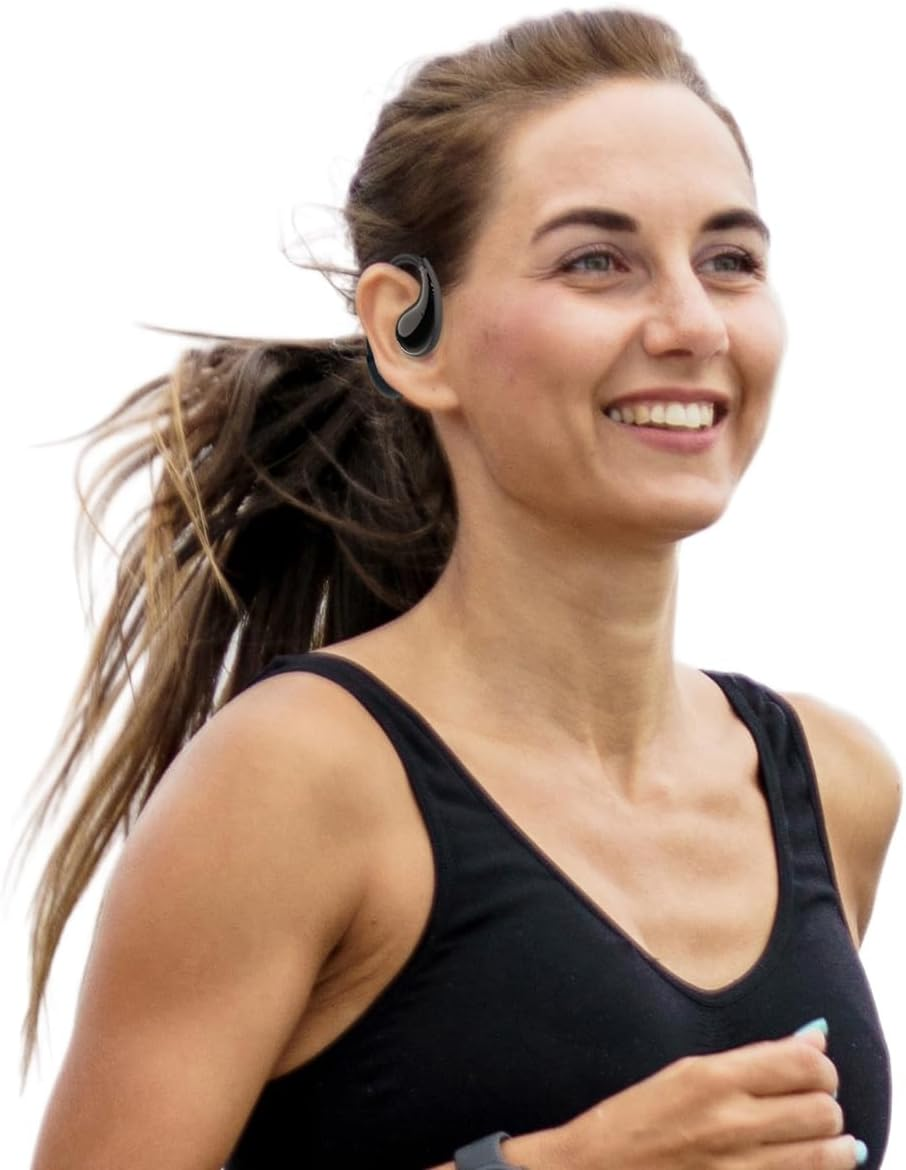 Eleror Open Ear Wireless Earbuds Bluetooth Running Headphones, 6G Ultra Lightweight Small Ear Buds with Nature Sound Earphones for Fitness/Workouts (Black) - Black image number 2