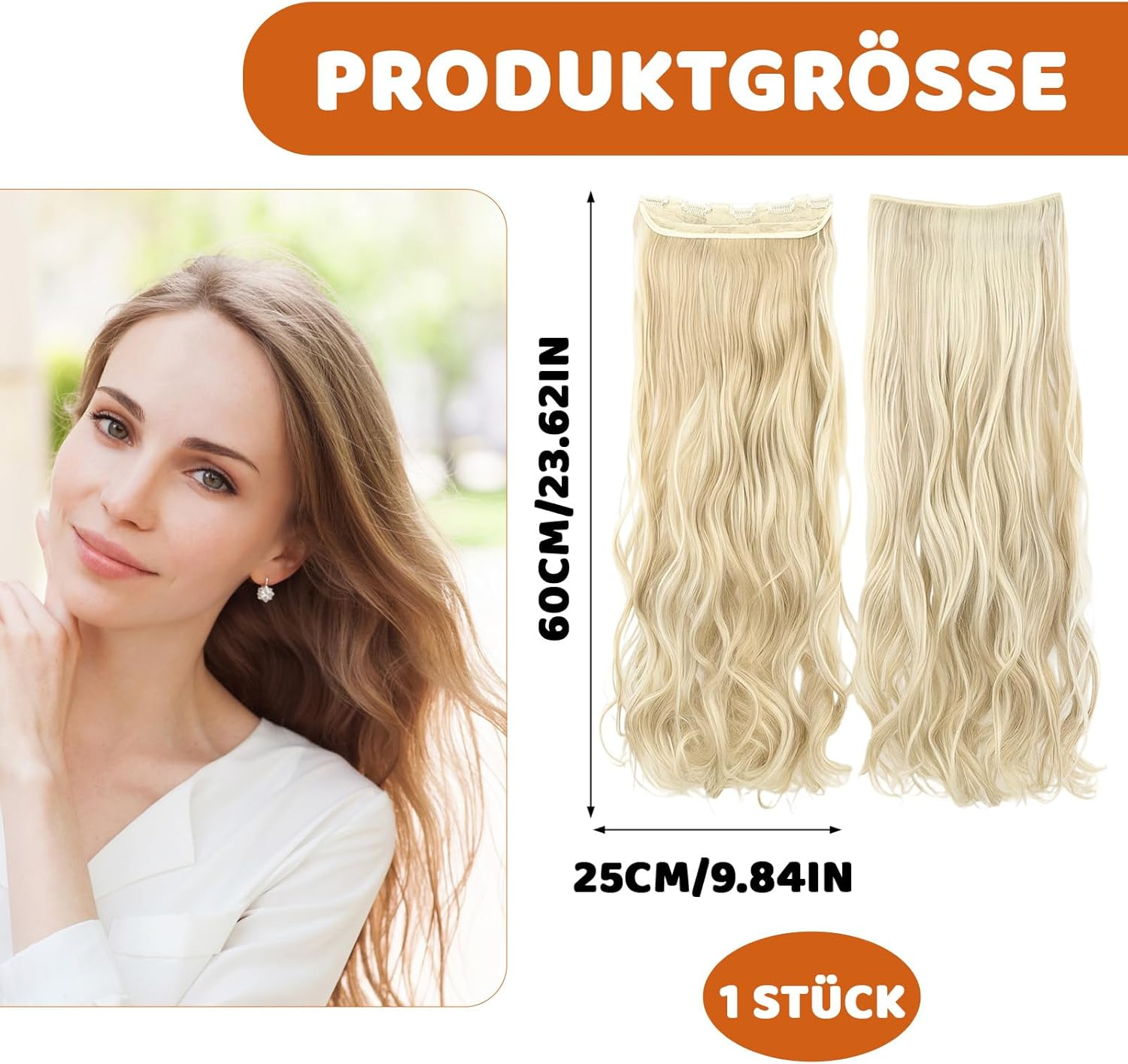 Clip-In Real Hair Extensions, Natural Hair, for Volume and Length, Easy to Use, Perfect for Any Occasion image number 2