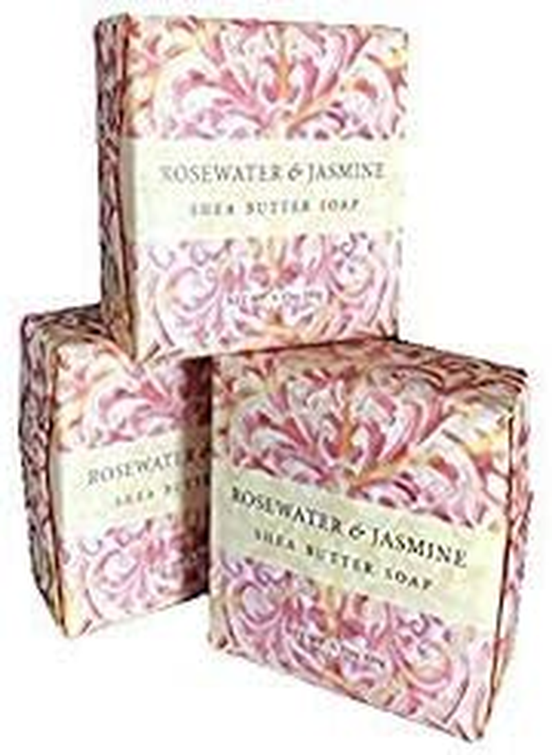(Rosewater Jasmine) - Greenwich Bay Exfoliating Spa Soap, Shea Butter, and Cocoa Butter. Blended with Loofah and Apricot Seed, No Parabens, No Sulphates 190Ml (3 Pack) (Rosewater Jasmine)
