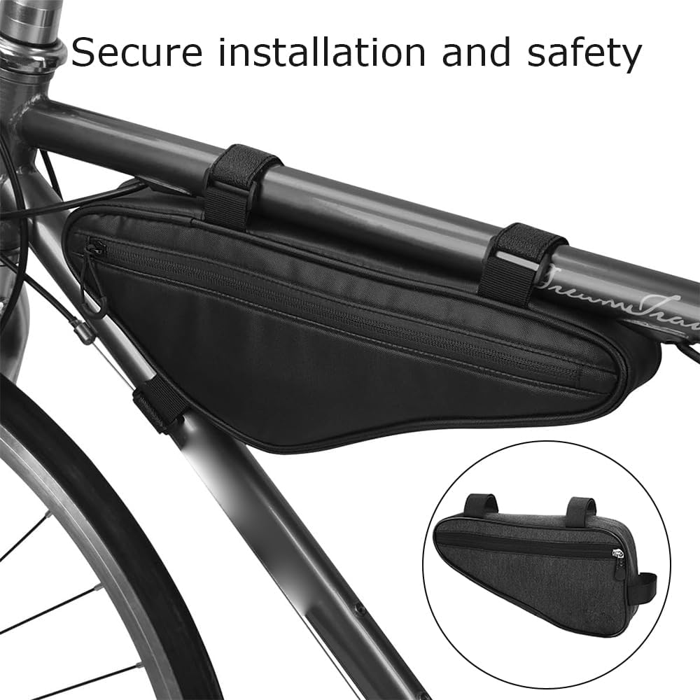Bike Bicycle Triangle Bag with Durable Material, Bike Storage Frame Bag, Bicycle Frame Pouch Storage, Portable Tube Triangle Bag, Suitable for Travel Cycling Outdoor ﻿