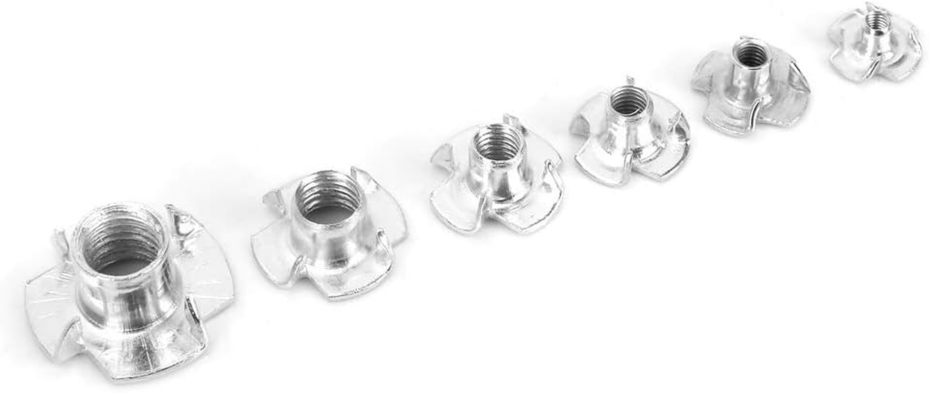 110Pcs Durable T-Nut, Stainless Steel Galvanized T Nuts Rivet Nut, for M5M4M3 M10M8M6 Assortment Kit 1 Box image number 3