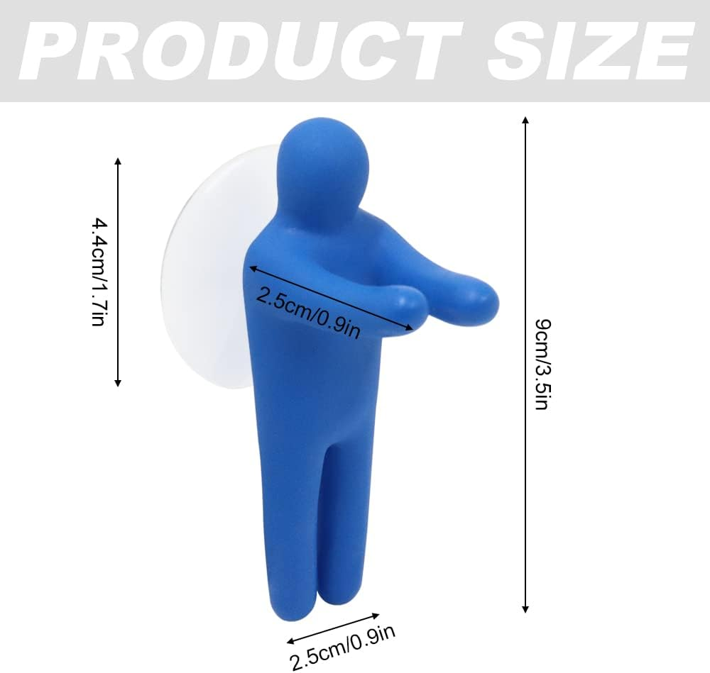 6 Pieces Toothbrush Holder with Suction Cup, Colorful People Toothbrush Holder, Suction Cup Hooks, Wall Mounted Colorful Toothbrush Holder for Shower Bathroom image number 4