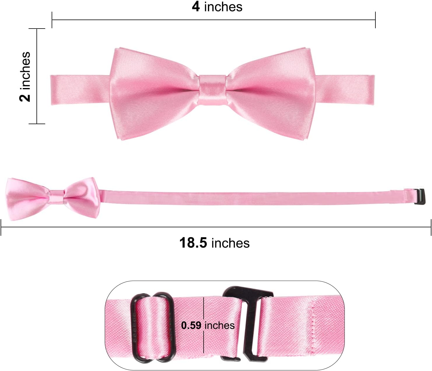 Adjustable Boys Bow Tie Solid Pre Tied for Wedding Party Dress Up image number 3