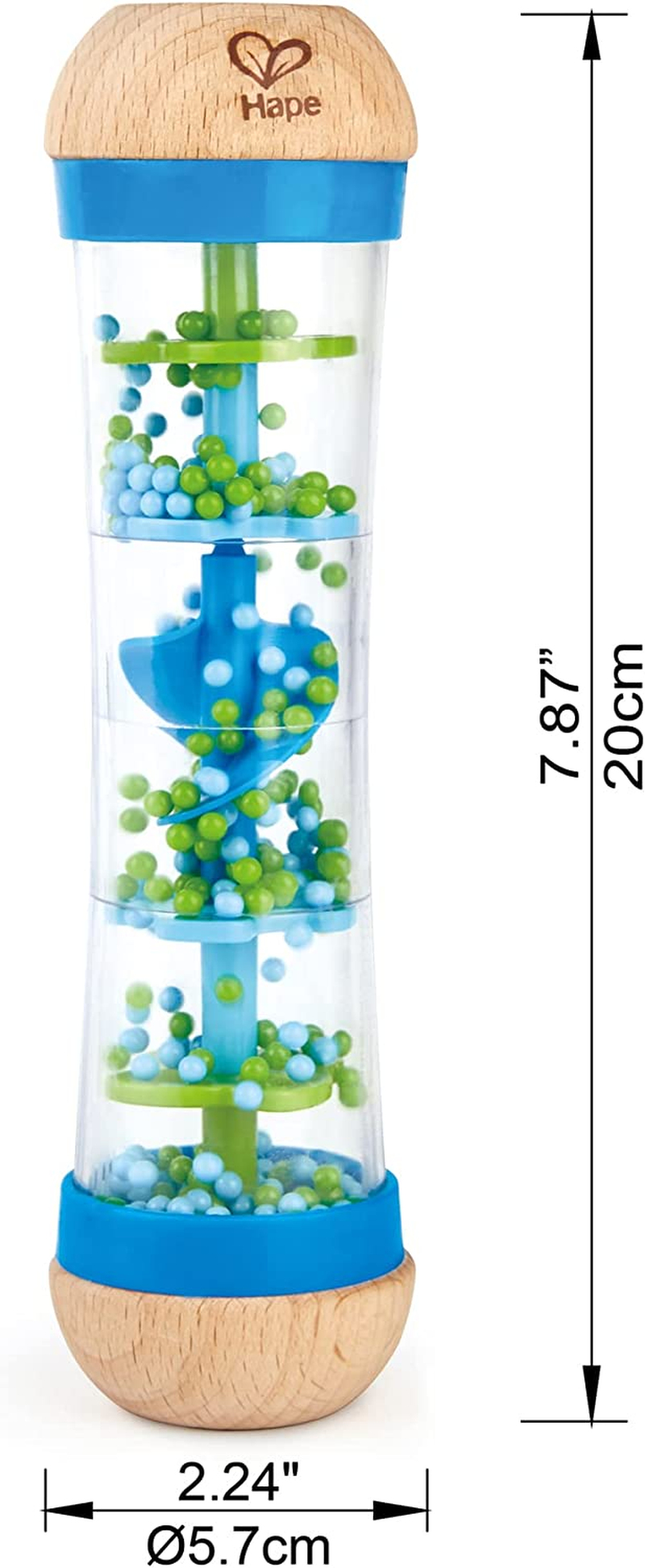 Hape Beaded Raindrops Rattle - Colorful Musical Toy for Kids | Blue | Perfect for Toddlers - Stimulates Senses with Rain Drop Sounds