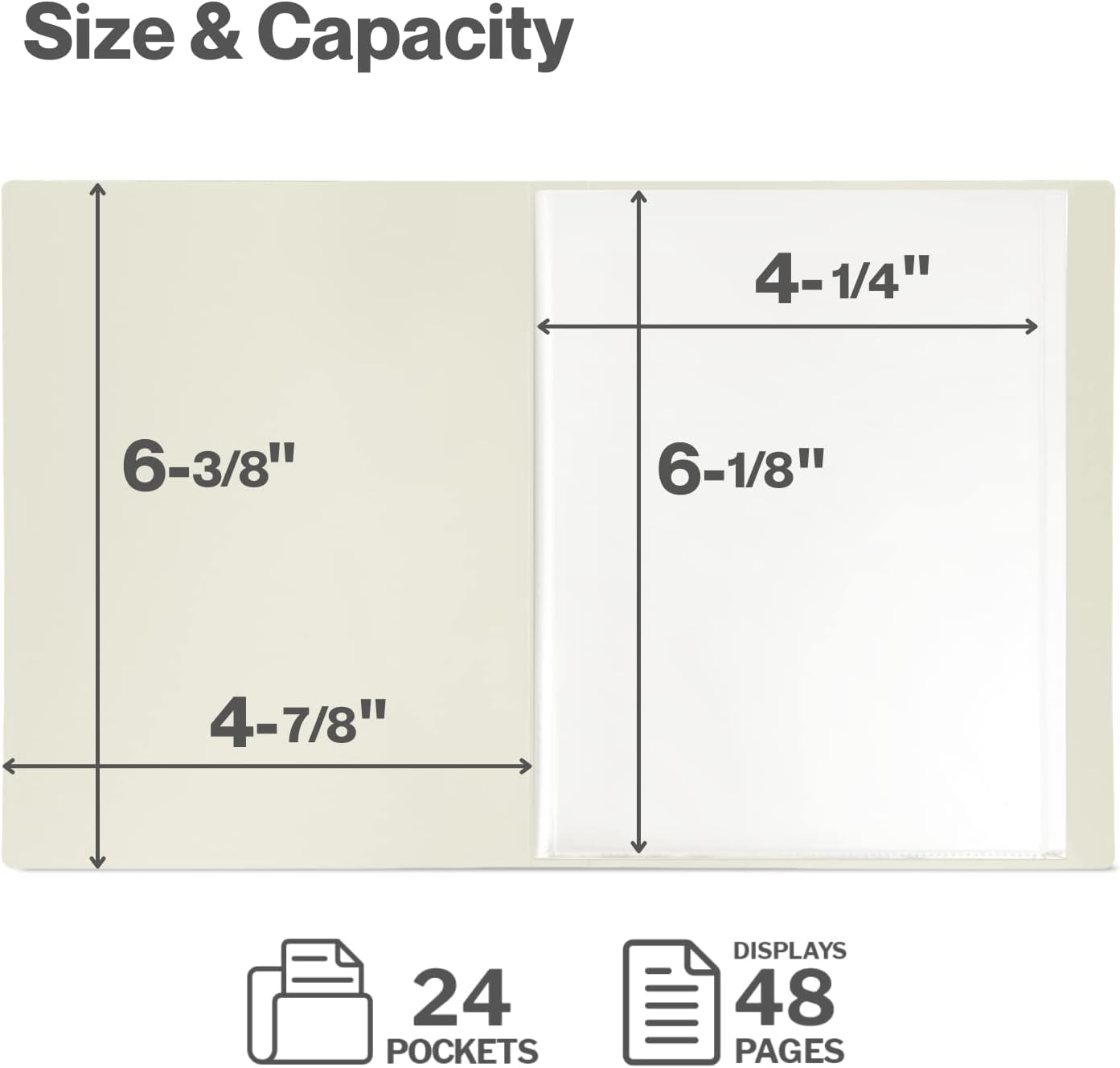 CRANBURY Small Photo Album 4X6 (Black), 6-Pack 4 X 6 Photo Book, 24 Pockets Shows 48 Pictures, Mini Plastic Picture Album Binders with Customizable Cover image number 5