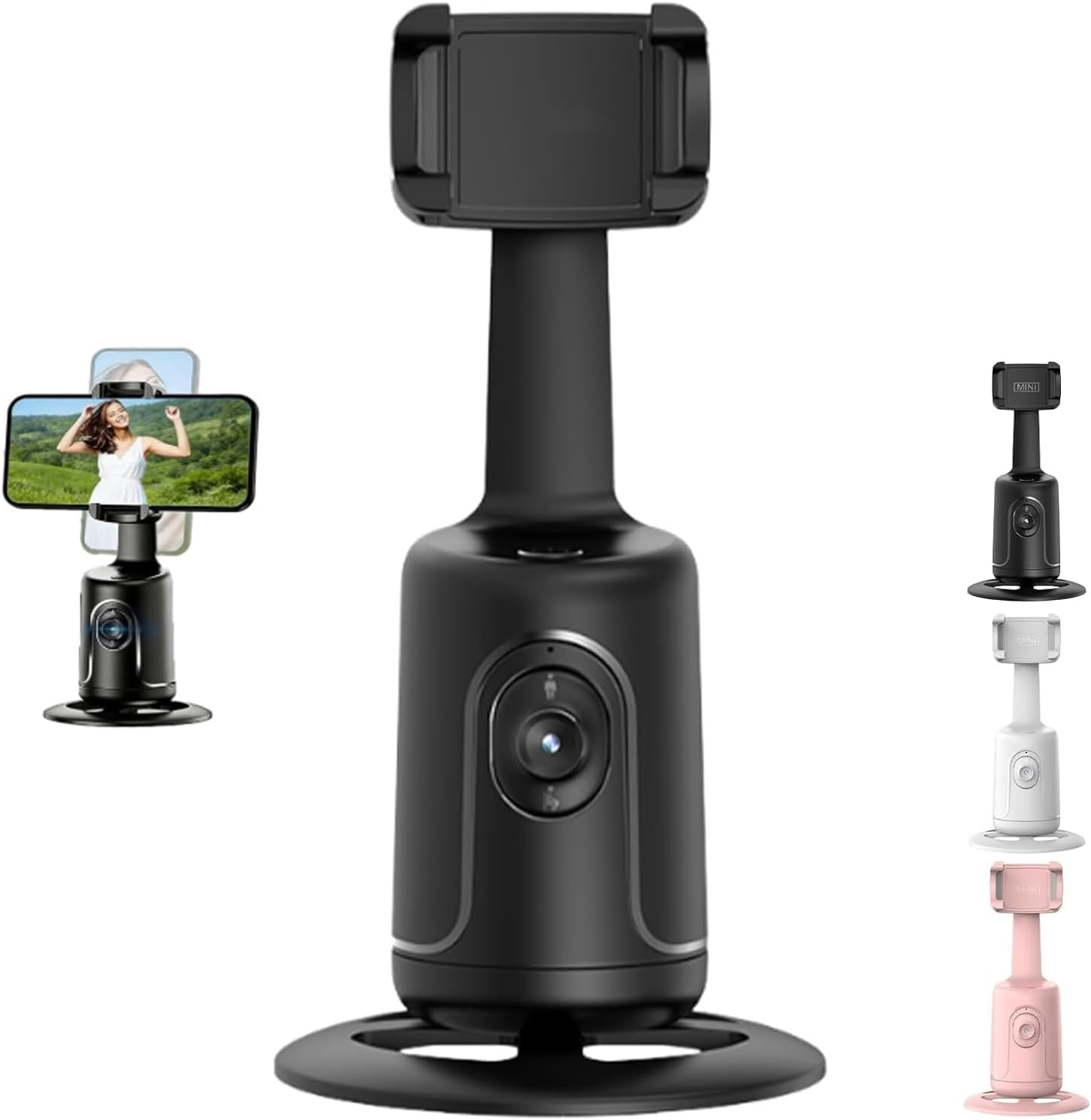 Ai-Powered Fully Automatic Tracking Phone Gimbal, Phone Gimbal Stabilizer, Smart 360&deg; Auto Face Tracking Gimbals, No App, No Setup, Anti-Shake Rechargeable for Vlogging, Selfies (#A)