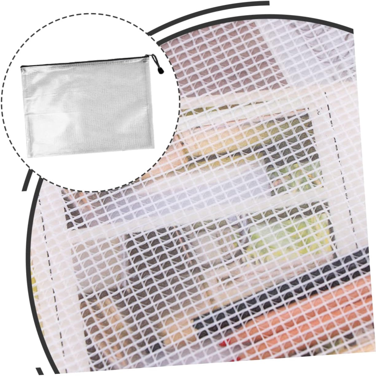 NAMOARLY 10Pcs Mesh Zipper Pouches Document Bags Plastic Folders for Office Large Storage Zip File Bags