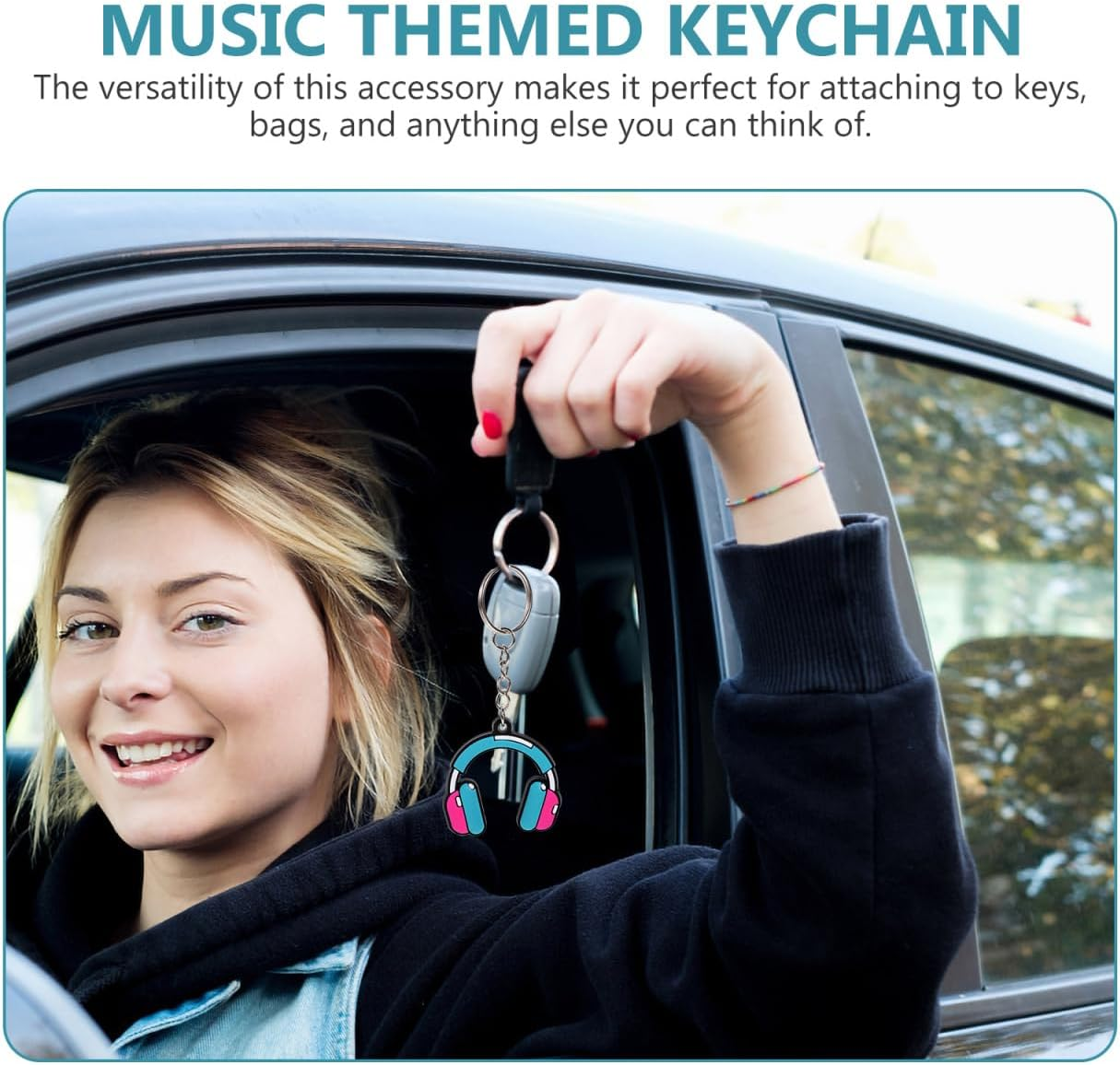 Alasum Music Party Keychain - 20Pcs Pvc Musical Note Keychain Assorted Colors for Party Favors and Decoration image number 6