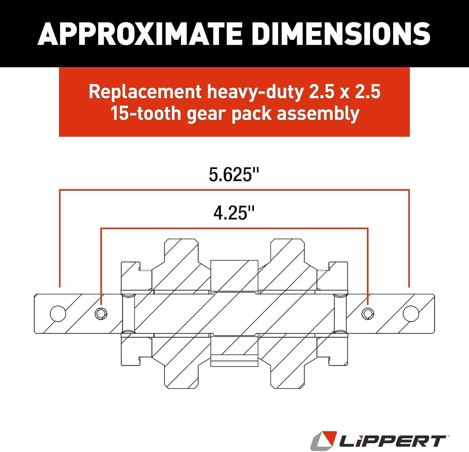 Lippert Components 123356 Heavy Duty RV Slide-Out Gear Pack with Steel Rollers 2.5" X 2.5" image number 1