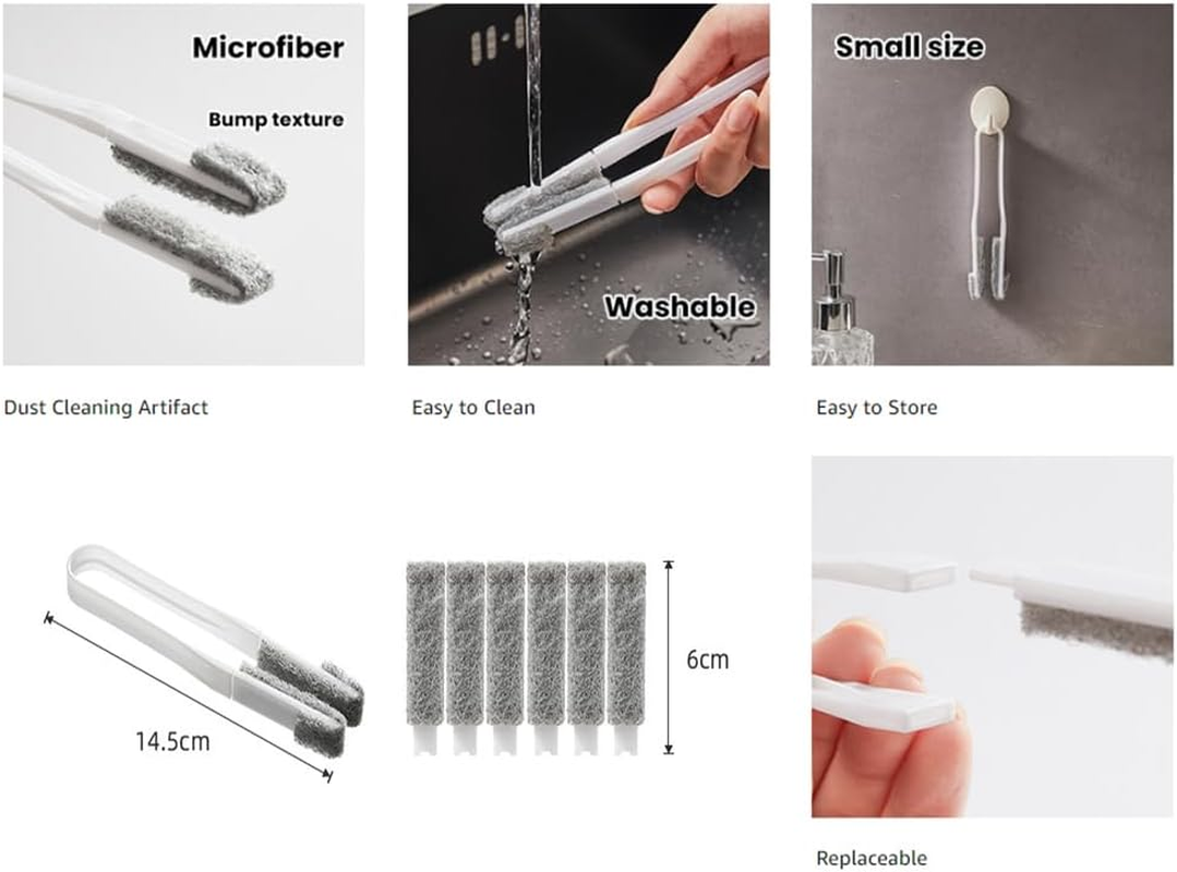 Blind Cleaner Duster Tool Set (2Pcs Duster Tool and 12Pcs Brushes), Washing Equipment for Window Shutters, Car Vents, Ceiling Fan and Air Conditioner image number 3