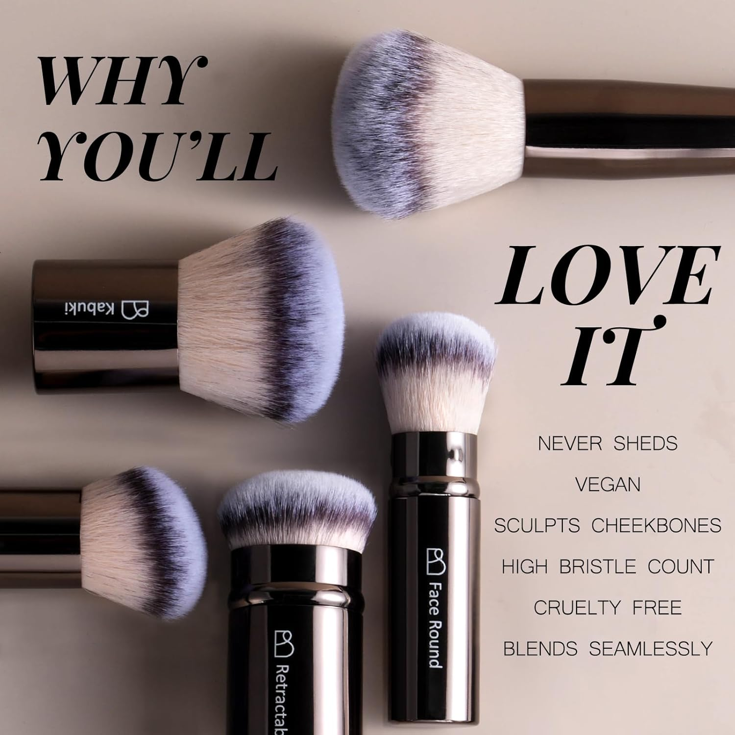 BS-MALL 20 Pcs Makeup Brushes Set Pro with Portable Case - Eyeshadow Brush, Concealer Brush, Blush Brush & Foundation Brush for Travel, Daily Use & Versatile Occasions - Dark Bronze image number 4