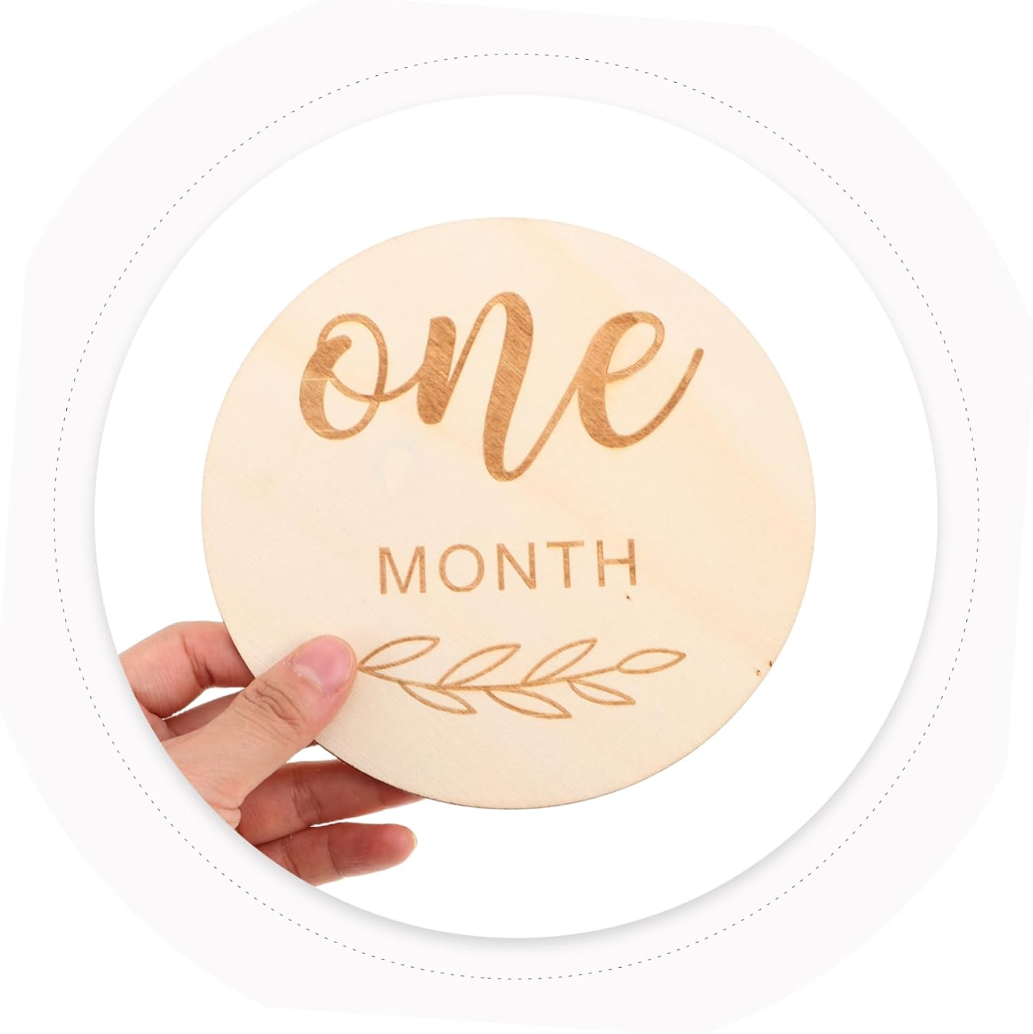 INOOMP 12Pcs Milestone Signs Wooden Monthly Discs for Photoshoot Gender Neutral Newborn Growth Cards Wood Cards Party Decorations image number 6