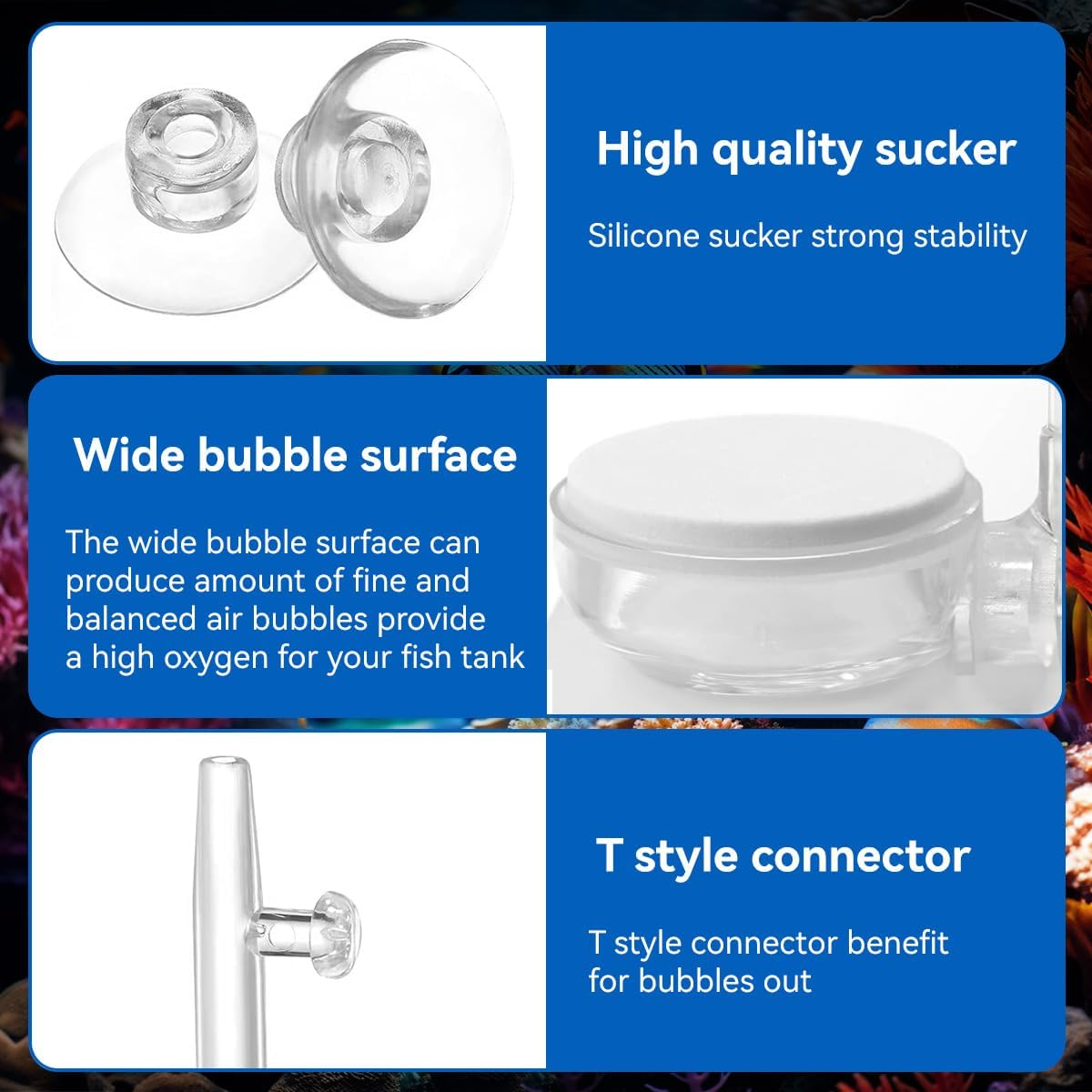 2 PCS Aquarium Air Stone 3.5 Cm Fish Tank Nano Bubble Stone with Control Valve Quiet Super-High Dissolved Oxygen Diffuser Makes Super Tiny Bubbles for Fish Tank and Hydroponic image number 6