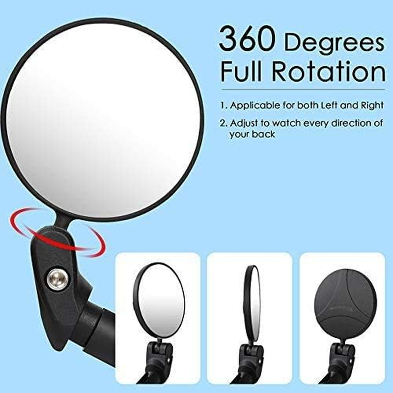 TANNOZHE Bike Mirror for Bar End,Flexible Bike Rearview Mirror Handlebar Bike Mirror Fits Handlebar of Hole inside within 18~23Mm Dia for Mountain Bicycle/Cycling/Scooter/Road Bike (1PCS) image number 4