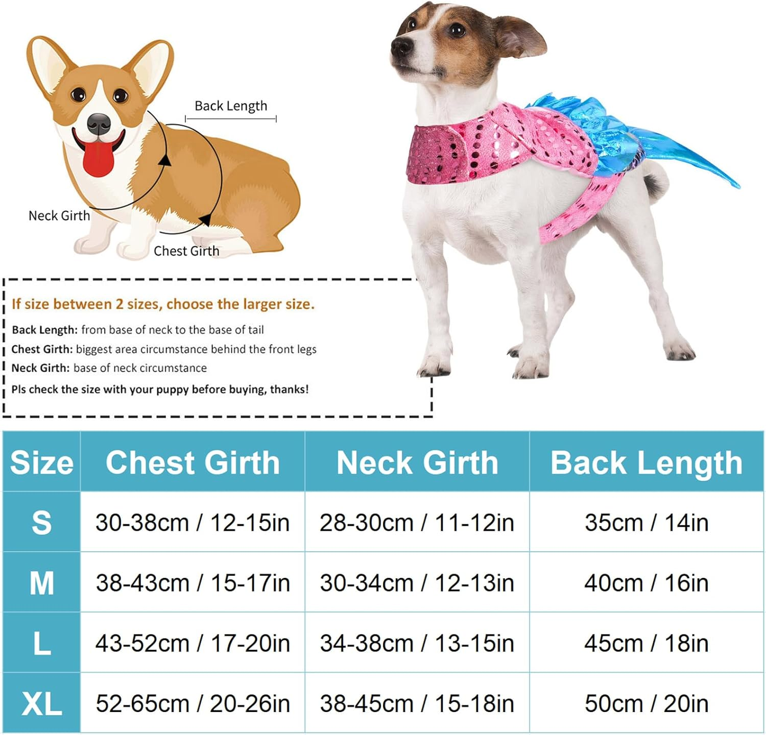 Mermaid Dog Costume - Shiny Funny Cosplay for Small & Medium Dogs, Perfect for Halloween & Parties image number 6