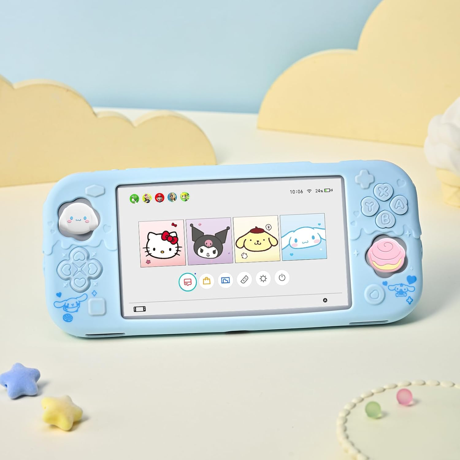 Kuitmor Switch Lite Case,Soft Silicone Protective Case,Anti-Scratch Protective Cover Compatible with Switch Lite 2019 with 2 Thumb Grip Caps - DEG image number 6