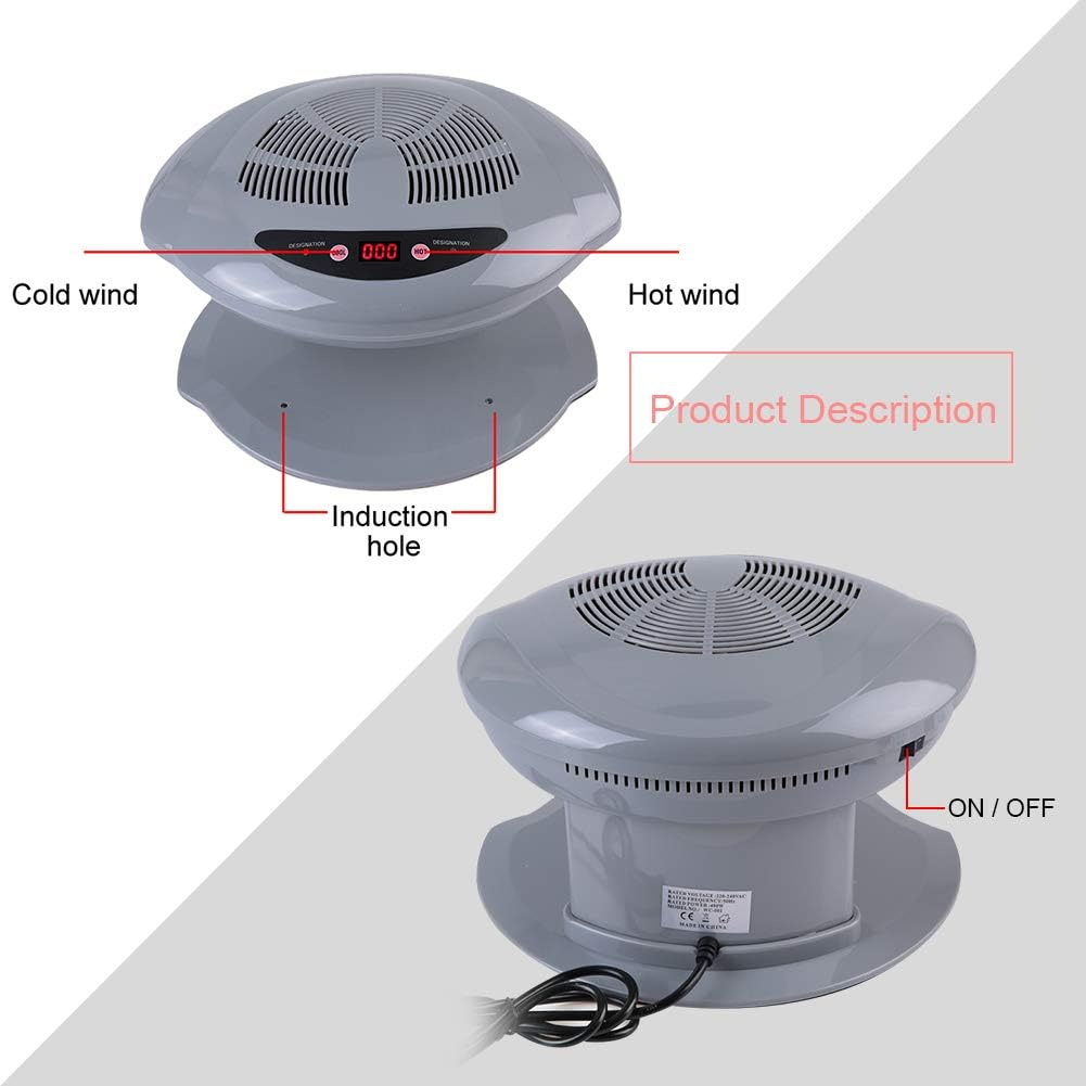 Sonew Air Nail Dryer, Nail Dryer with Hot and Cold Air Sensor, Manicure Tool for Fan for Drying Nail Polish for Living Room and Home (Silver) image number 3