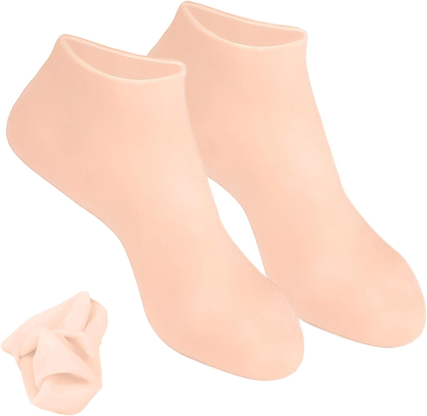 Qkbuza Women'S Foot Socks - Moisturizing Skin-Friendly Liquid Silicone Foot Socks,Ergonomic U-Shape Spa Cover for Cracked Heel Men Women