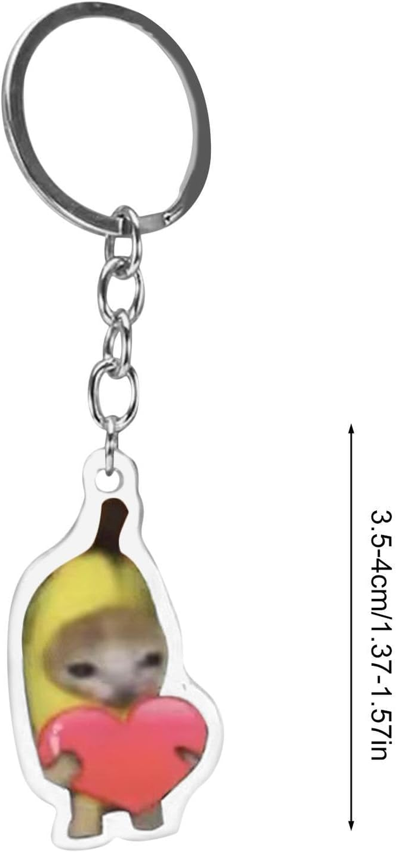 Cat Key Chain,Transparent Key Hooks with Banana Cat Print - 2D Acrylic Keychain Clicker Toy with Lanyard for Car Keys, Backpacks, Hand Bags, Kids and Adults - Blue Bottle Banana Cat 3.5Cm Key Chain image number 7