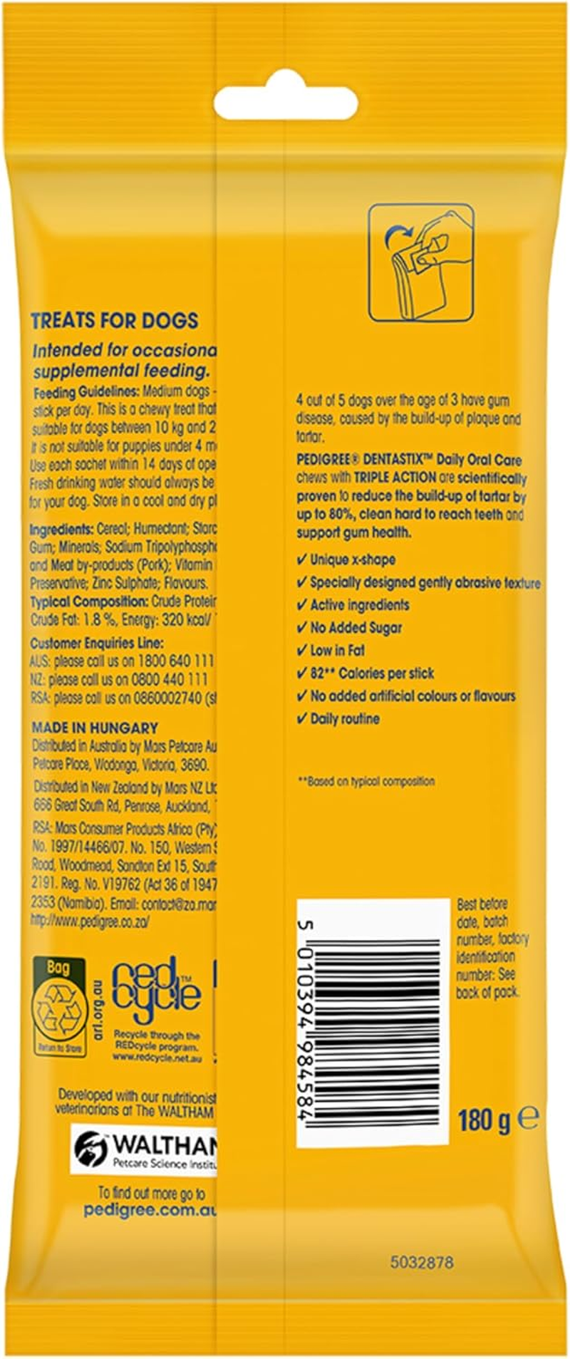 Pedigree Dentastix Medium Breeds Dental Dog Treats, 7 Sticks image number 3