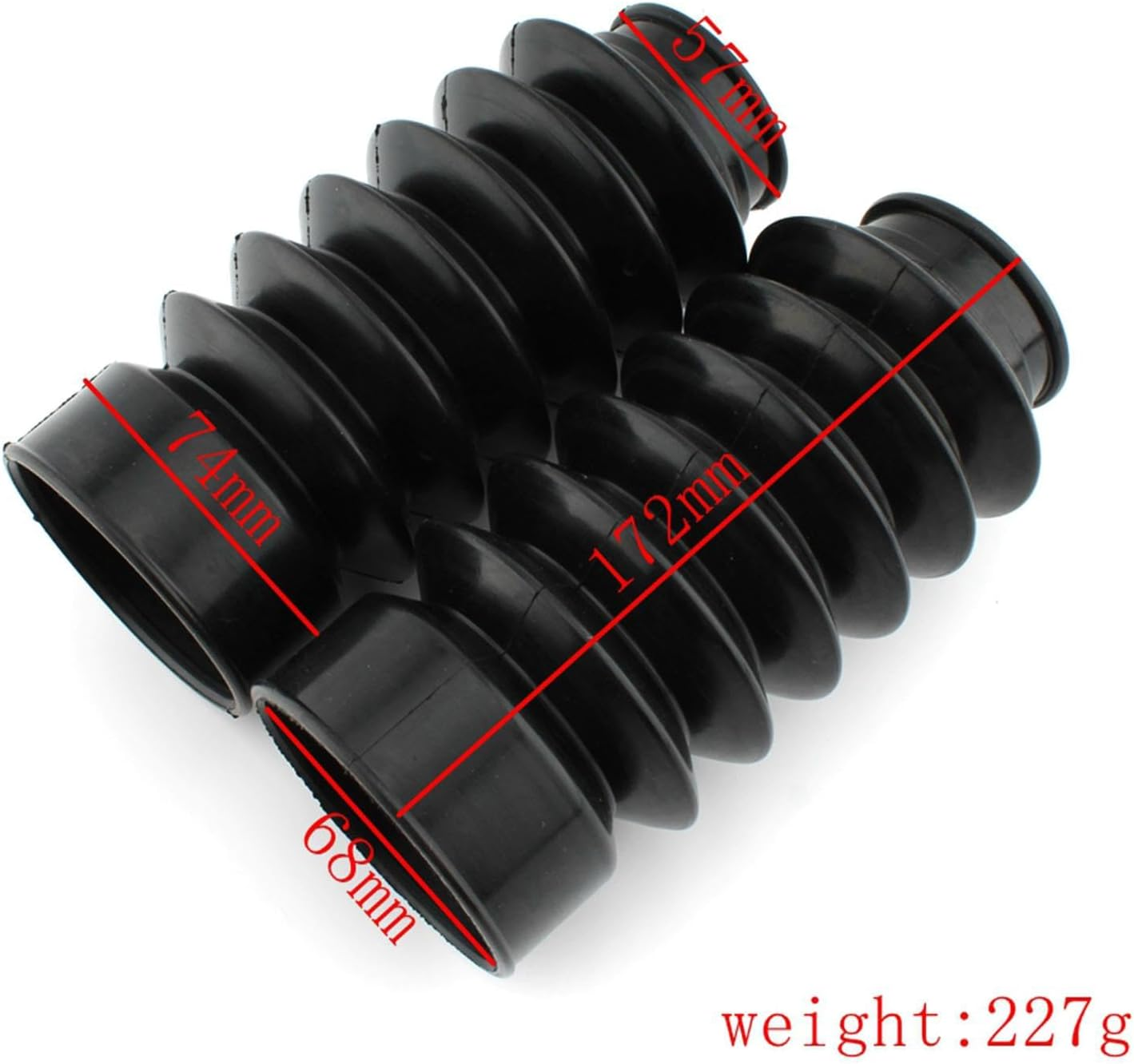 2Pcs Motorcycle Front Fork Covers Rubber Boots Gaiters Replace with Zip Ties,Dust Boots Dust Cover image number 2