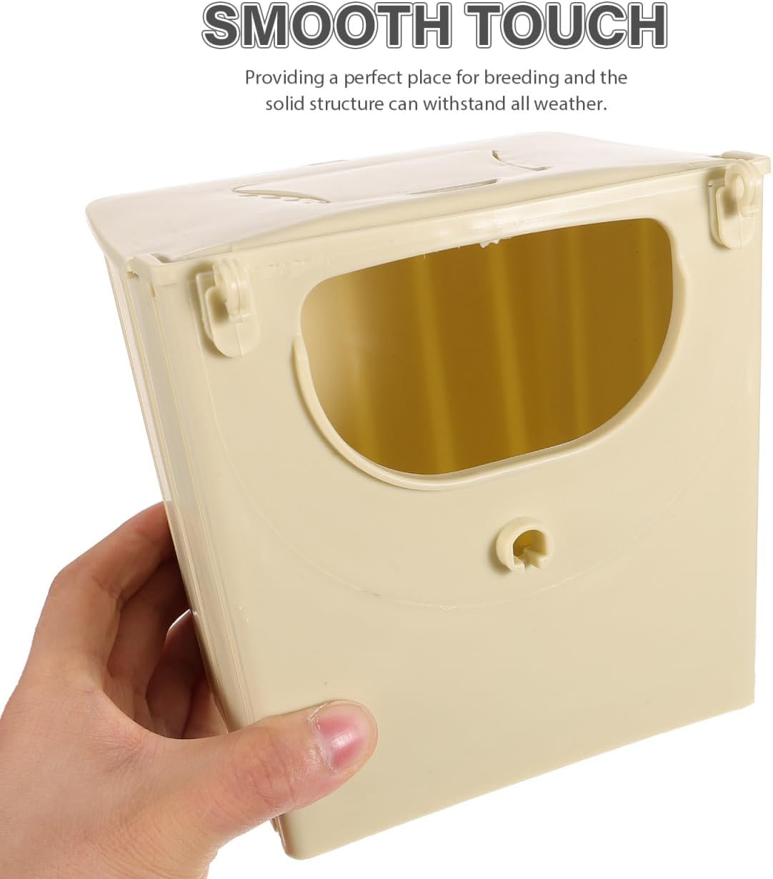 Zerodeko 4Pcs Plastic Bird Breeding Box Nesting Box for Parakeets and Lovebirds Easy Clean Hatching Hut with Perch for Finches and Sparrows image number 3