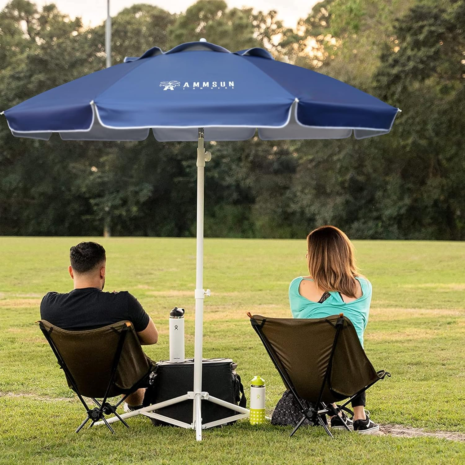 AMMSUN Shade Umbrella, Premium Portable Umbrella with Stand, 6.5Ft Lightweight Sports Umbrella for Sporting Games, Adjustable Instant Sun Protection and Easy to Carry (Navy Blue) image number 4