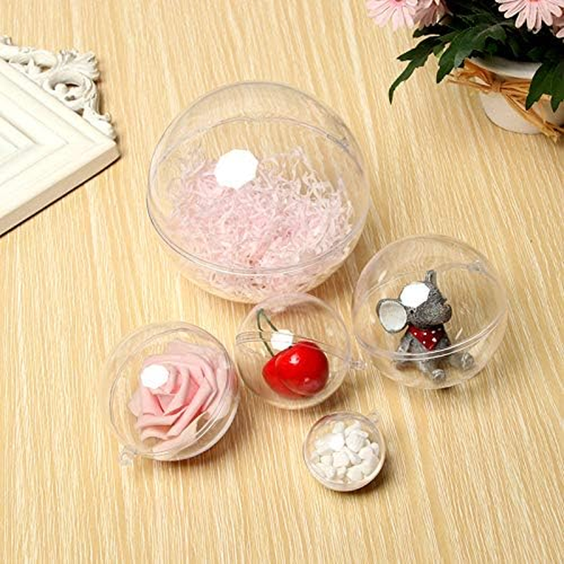 KAIAIWLUO Clear Baubles to Fill,40 PCS Transparent Christmas Baubles Empty Ornaments Balls Acrylic Fillable Plastic Bauble for Xmas Tree Holiday Wedding Party Ornaments 4 Sizes image number 5