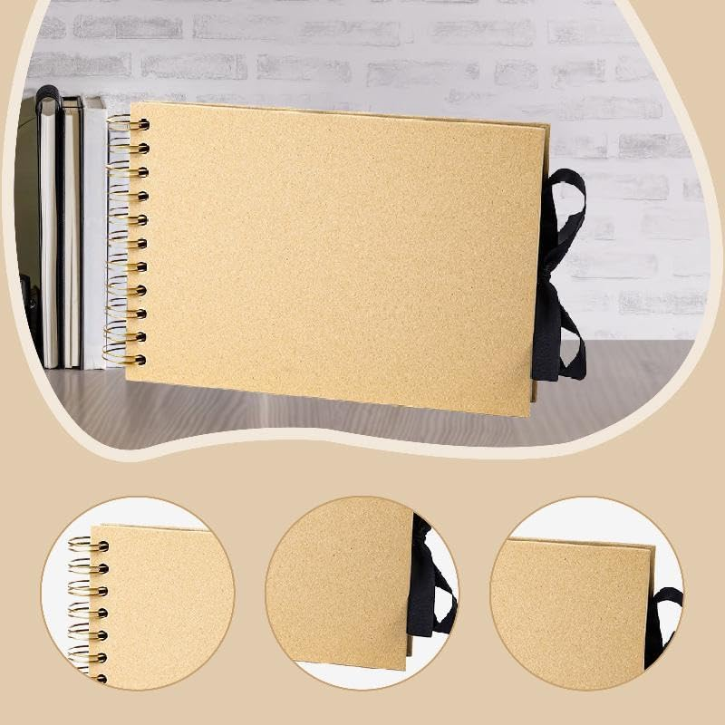 Scrapbook Photo Album Party Gift Wedding Guest Book DIY Memory Book for Photo Storage Shower Memories Travel, Yellow image number 6