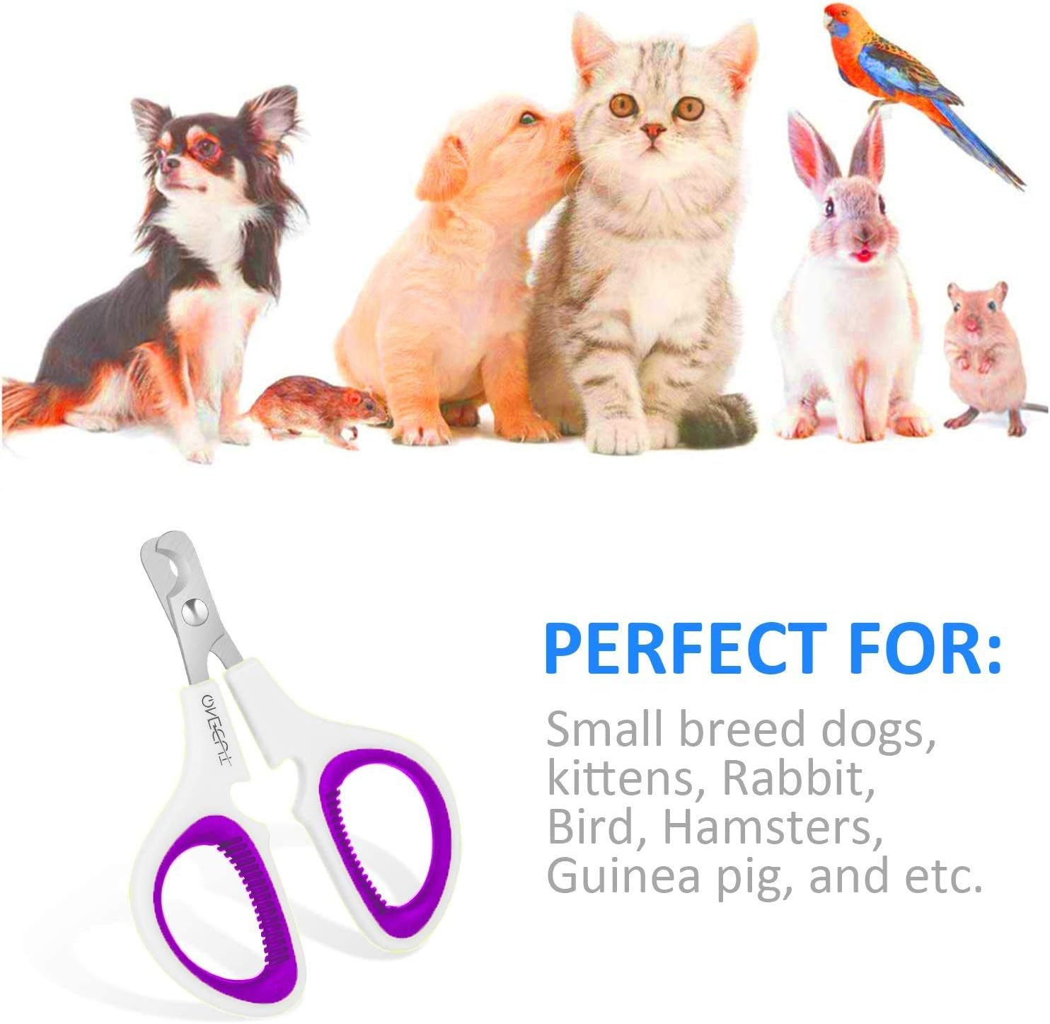 Onecut Cat Nail Scissors - Nail Scissors for Dogs, Professional Pets Nail Clippers with Non-Slip Handles Are Perfect for Rabbits, Dogs and Cats image number 3