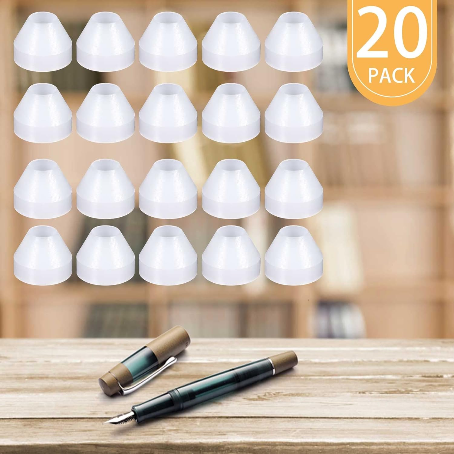 PAGOW 20 Pack Pen Bushings,White Non-Stick Pen Bushing for CA Finishing Pen Turning(0.43Inch/11Mm Height,0.55Nch/14Mm Diameter) image number 3