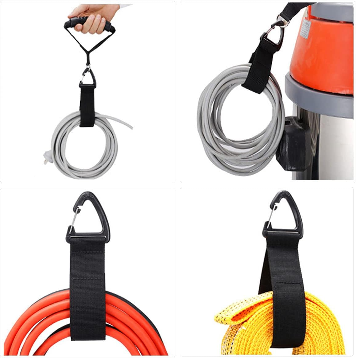 YQQZQ Cable Straps,6Pcs Large Extension Cord Holder for Cables,Hoses and Ropes,Heavy Storage Tape for Outdoor Travel,Climbing and Garage (1.5 in Width,16 in Length) image number 4
