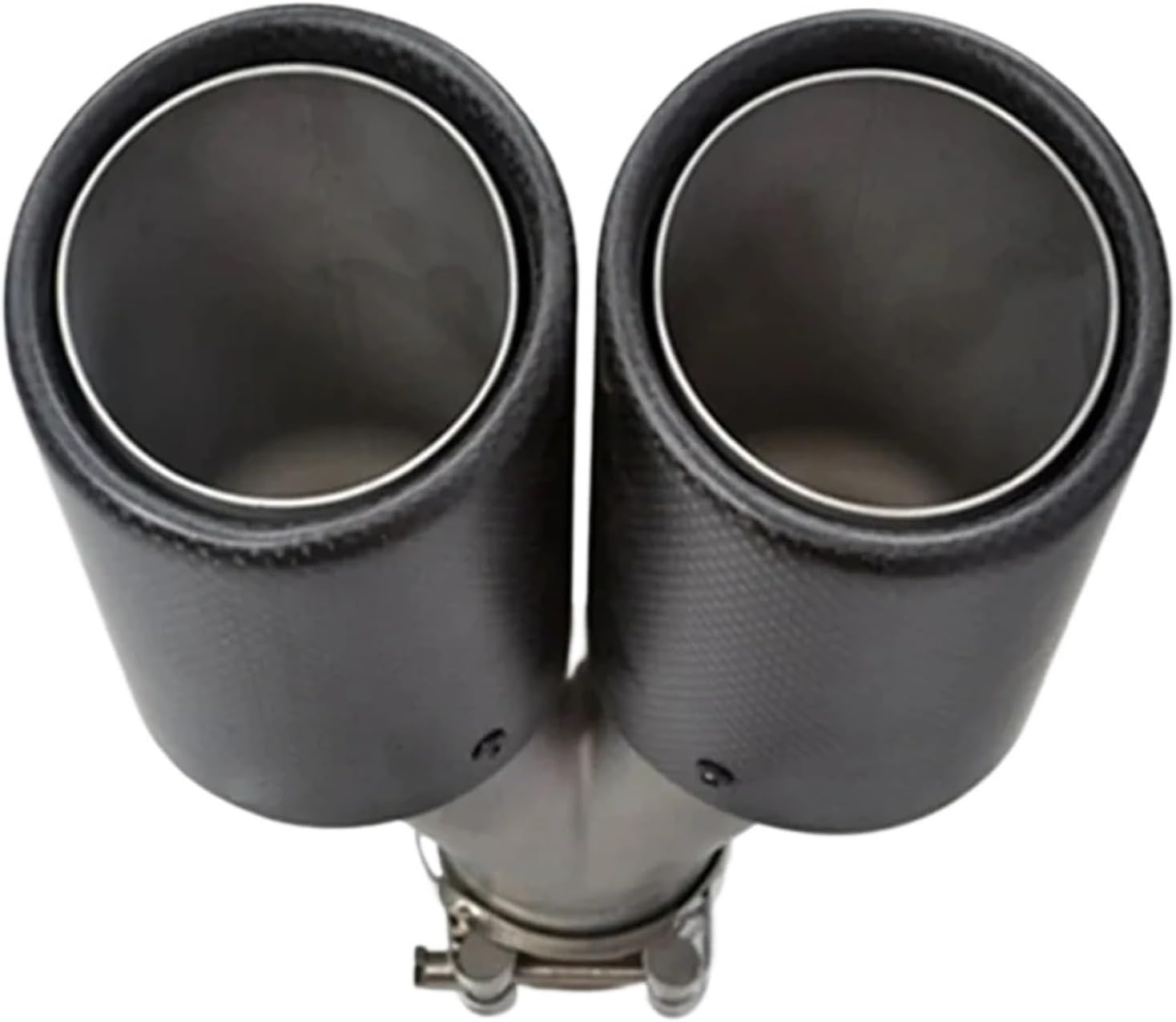 1PCS Universal DUAL Exhaust Tip Matt Carbon Fiber Exhaust Tip Tail Quad Exhaust Muffler Tip(57 in 101 OUT) image number 5