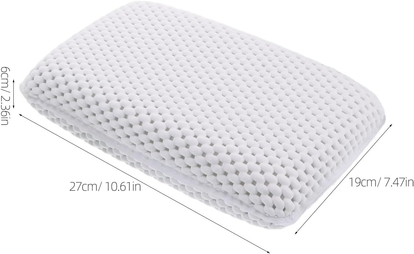 HAMPPLIES 2Pcs Foam Bath Pillow with Suction Cups Non-Slip Tub Cushion for Neck and Back Support, Soft Foam Bathtub Headrest for Spa, Hot Tub, and Relaxing Soaks &ndash; White Grey image number 1