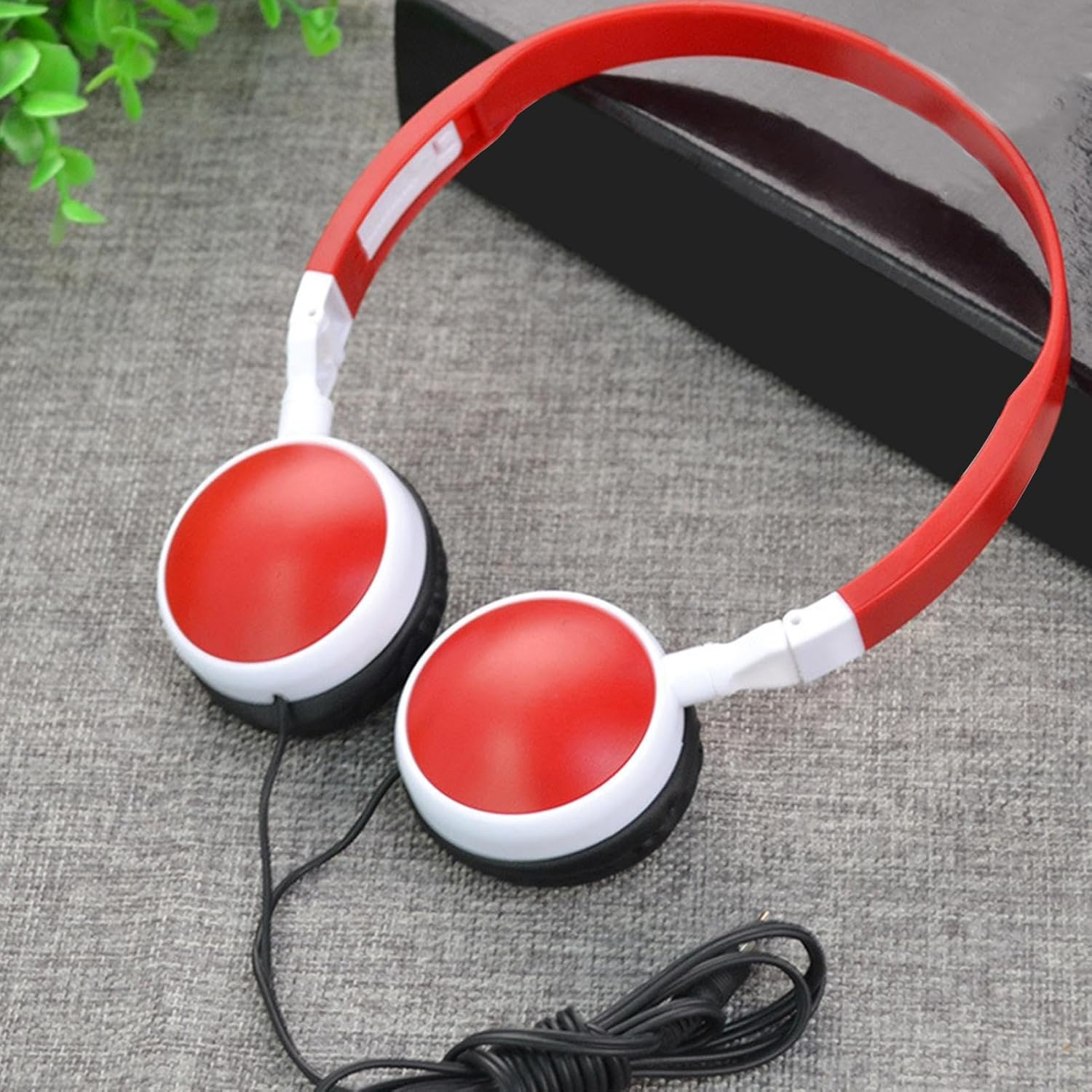 Wired Headset - Wired Over-Ear Headset for Computer - Foldable On-Ear Noise Canceling Headphones for Tablets Mobile Phones - White image number 4