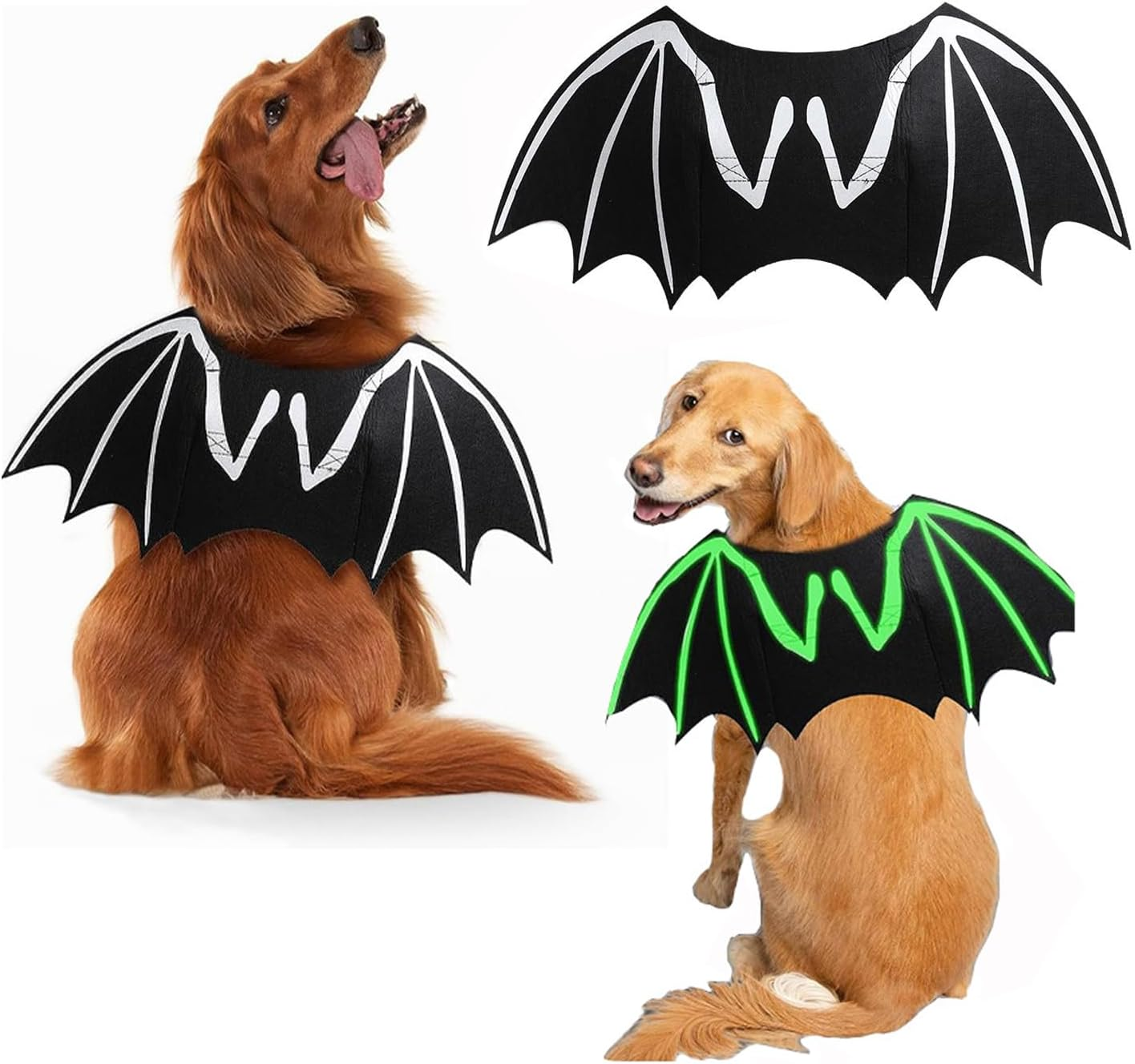 1 PCS Glow-In-The-Dark Bat Wings Costume Halloween Pet Costume Pet Cosplay Cat and Dog Costumes for Party 36 Cm *19.5 Cm /14.2 In*7.7 in (S)