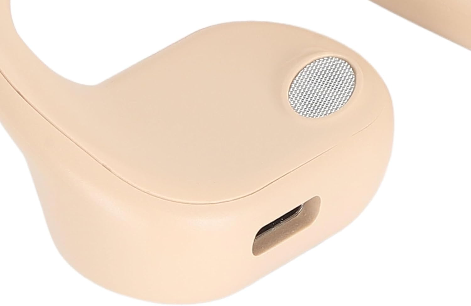 Generic Single Ear Headset, Single Open Ear Headphones Noise Cancelling Type C Interface Calling for Hiking (Beige) - Black image number 6