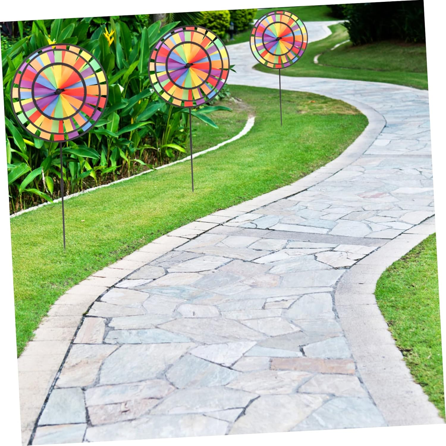 Ibasenice Toys Windmill for Yard Vibrant Colorful Windmill Cloth Wind Spinner Garden Decor Large Outdoor Pinwheels Spinners for Boys and Girls image number 5