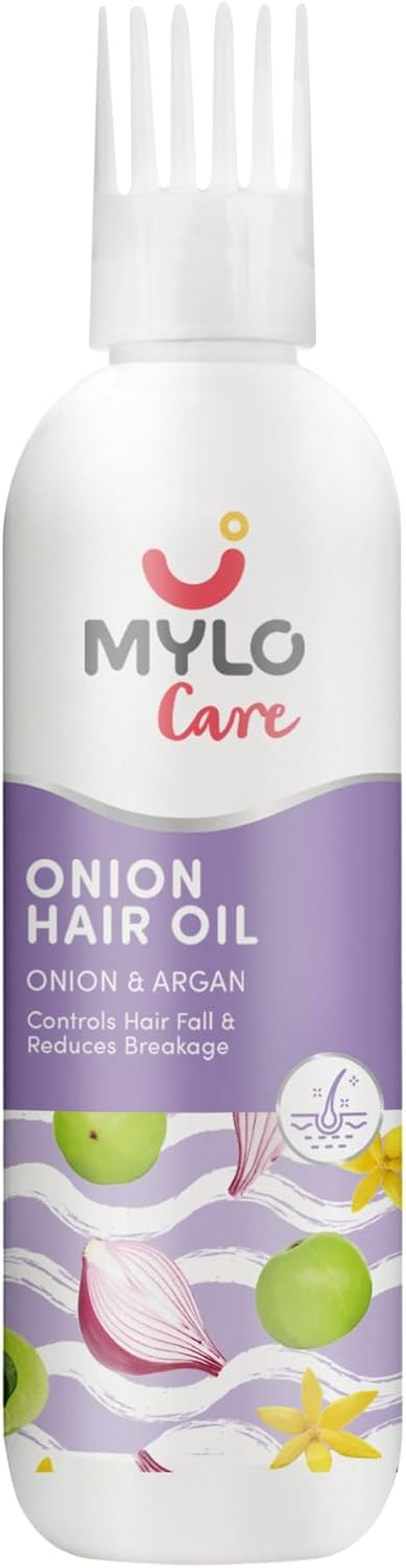 Mylo Care anti Hair Fall Oil with Onion 200Ml, Nature'S Best Solution against Hair Fall with the Goodness of Almond Oil, Coconut Oil, Argan Oil, Amla & Bhringraj, No Silicones, Parabens & Mineral Oil image number 5