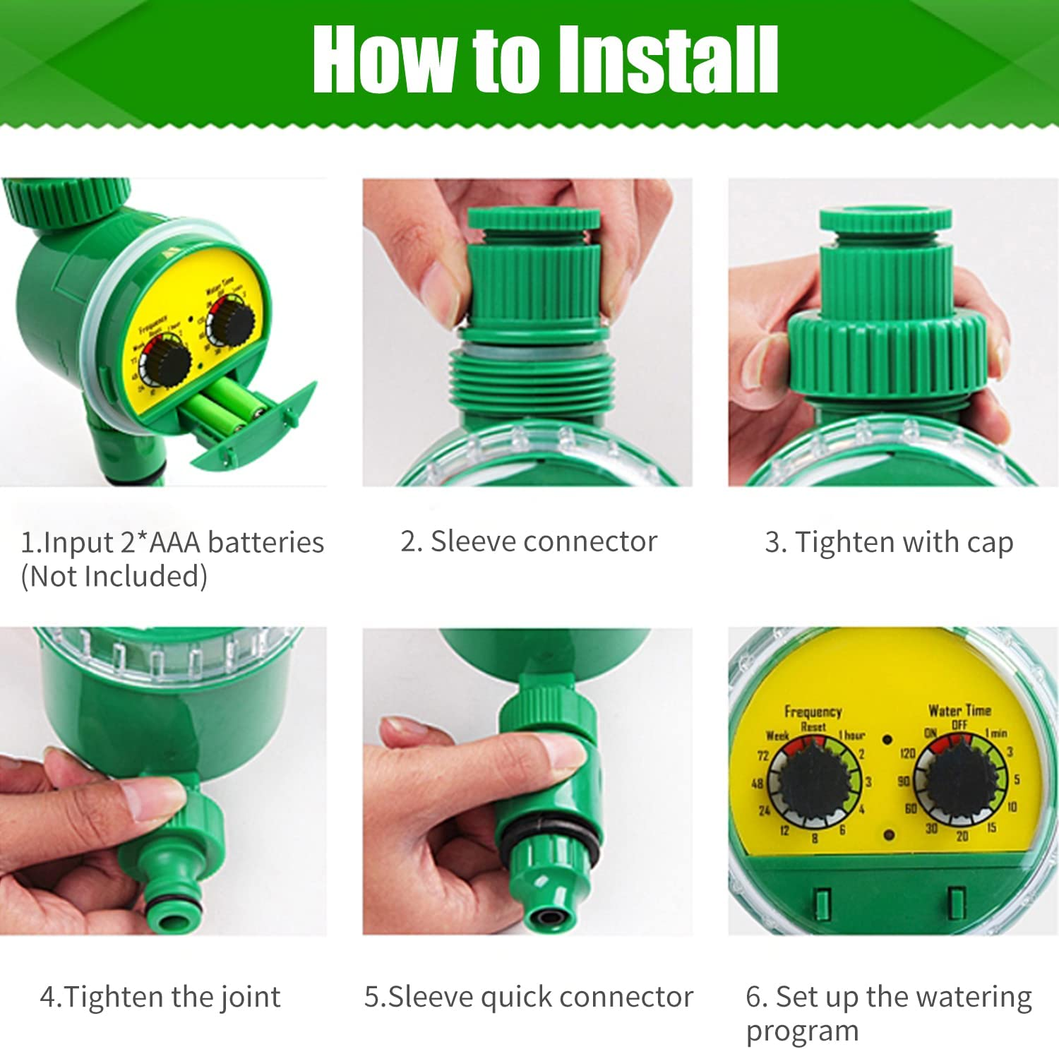 Irrigation Water Timer Controller Garden Electronic Programmable Automatic Watering Timer Waterproof Water Faucet to Hose Timer for Outdoor Parterre image number 4