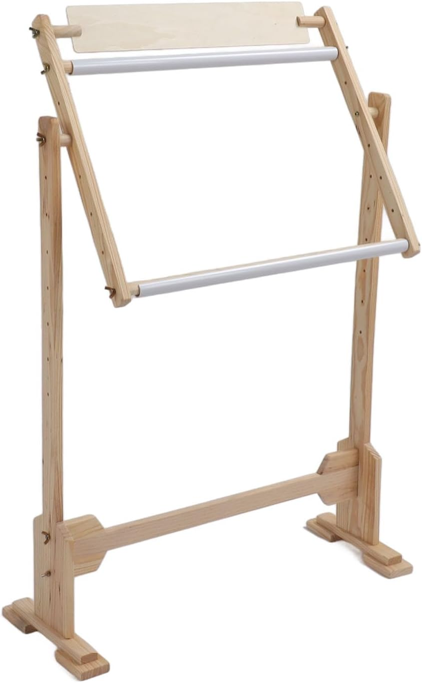 Adjustable Embroidery Stand, 360&deg; Rotated Cross Stitch Stand, Wooden Frame Cross Stitch Floor Stand Needlework Stand Holder Lap Table Craft Sewing Tool for Art Craft Sewing image number 5