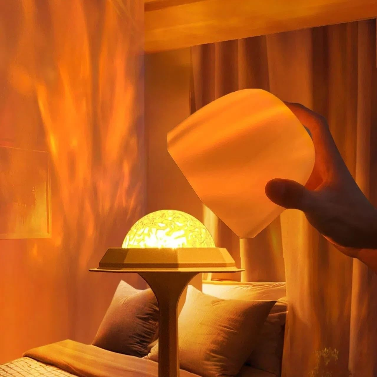 Aquaspa Shower Lamp, Waterproof Bathroom Lamp with 16 Color Ocean Wave Projector, Rechargeable Shower Light, Cordless Light for inside Shower or Bathtub image number 3